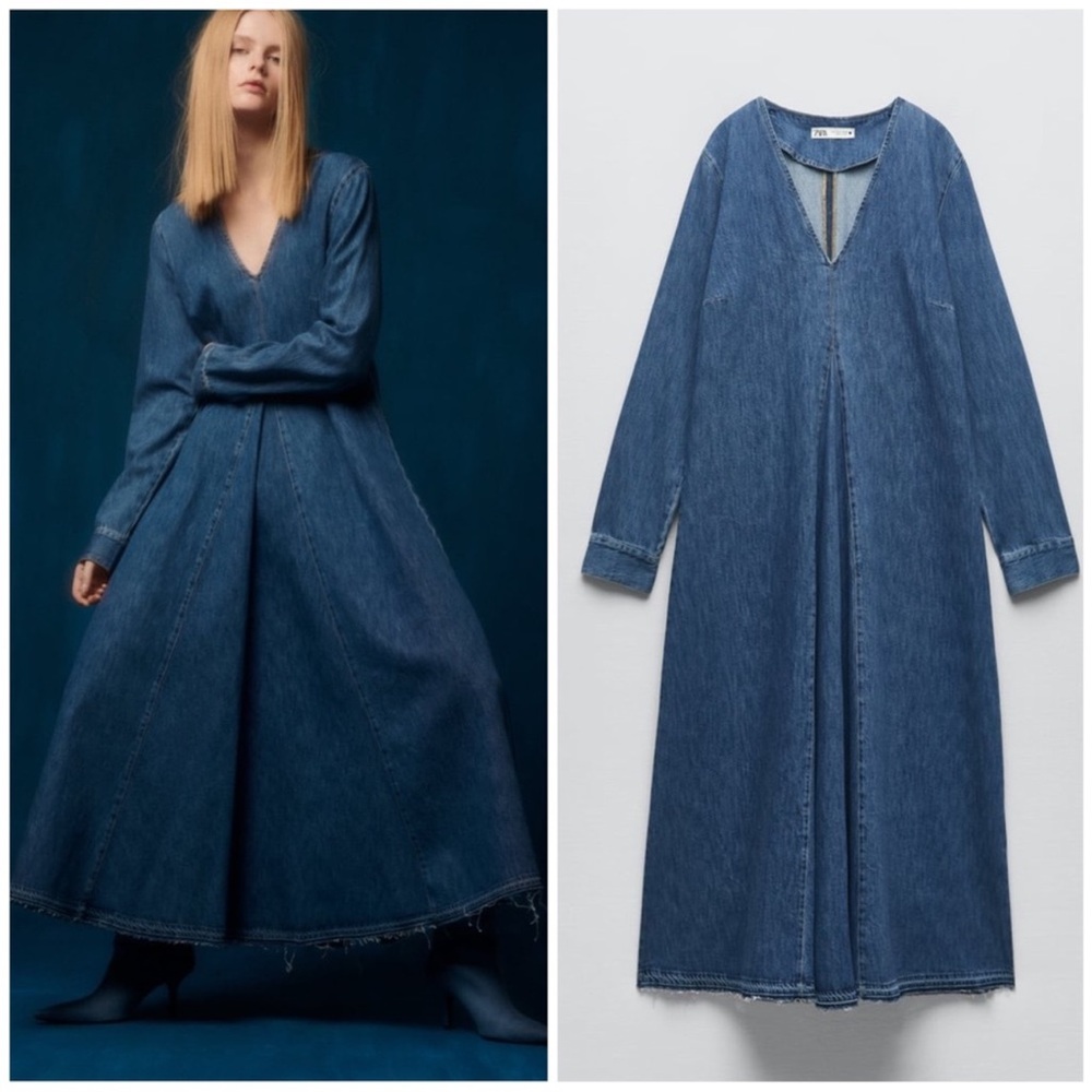 Zara Woman The Tilda Denim Dress SZ M